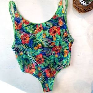 Blankkini swim one piece sheer size L
